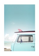 Vintage Car By The Ocean | Crie seu próprio pôster