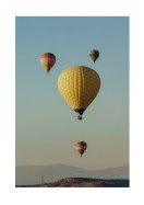 Hot Air Balloons In Blue Sky | Crie seu próprio pôster